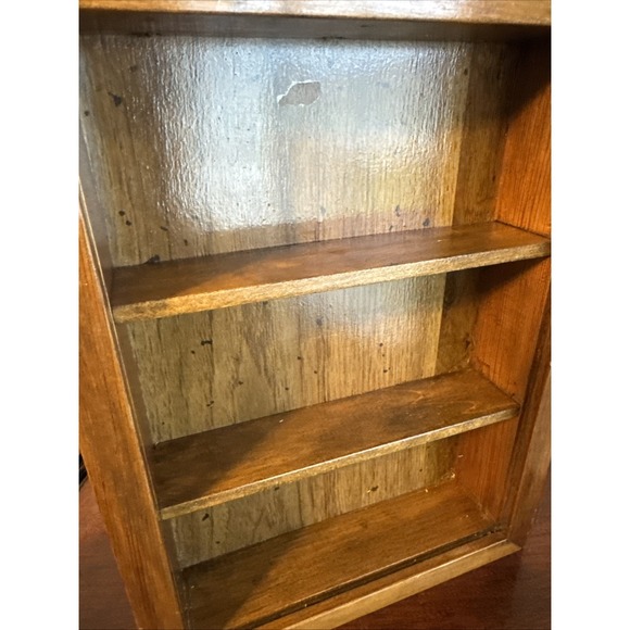 14.5"x9"x2.5" - 3 Tier Shelf Wall Hangin Wood Shadow Box VNTG Slide Panel Front - Picture 12 of 16